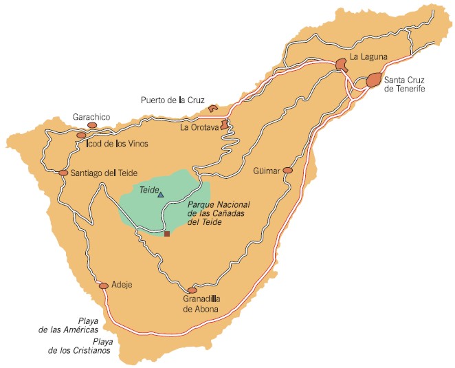 Die Karte von Teneriffa