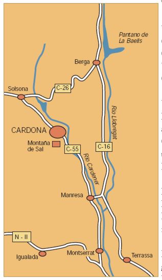 Die Strassenkarte von Cardona