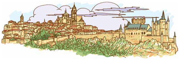 Eine Panoramaansicht von Segovia