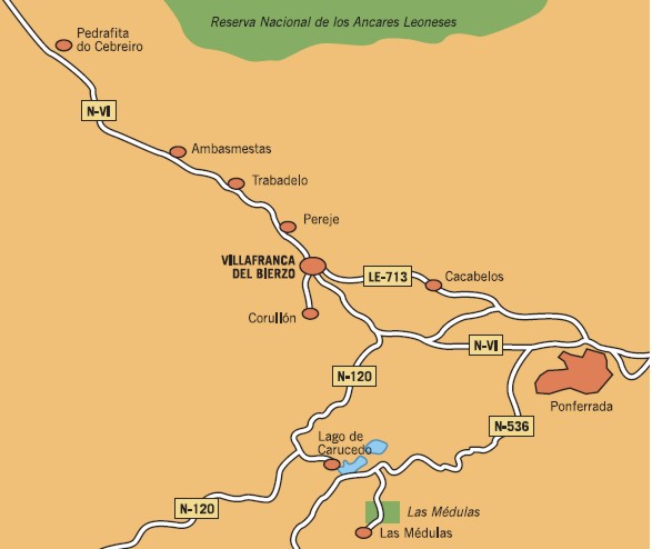 Die Karte von Villafranca und Umgebung