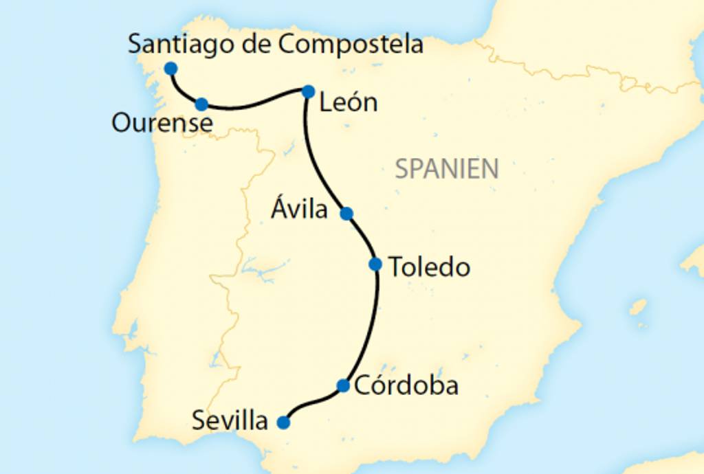 Route Al Andalús Sevilla - Santiago de Compostela