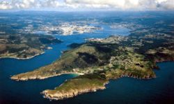 Luftaufnahme, Ría von Ferrol (A Coruña)