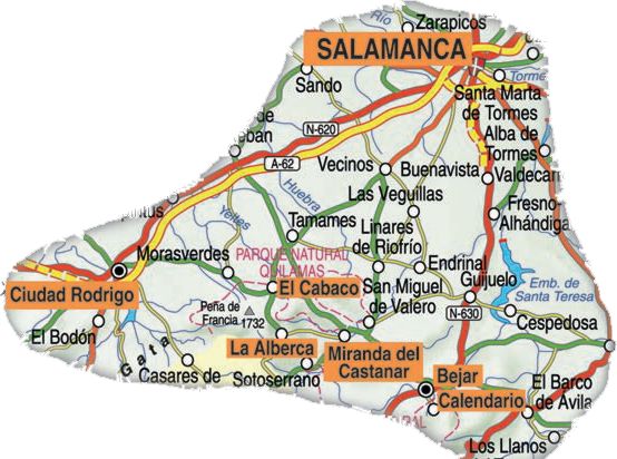Route Salamanca - Das Gebirgsland
